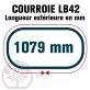 Courroie Mitsuboshi LB42 Renforcée.  16.5mm x 1079mm