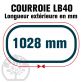 Courroie Mitsuboshi LB40 Renforcée.  16.5mm x 1028mm