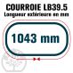 Courroie Mitsuboshi LB39.5 Renforcée.  16.5mm x 1043mm