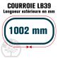 Courroie Mitsuboshi LB39 Renforcée.  16.5mm x 1002mm