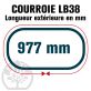 Courroie Mitsuboshi LB38 Renforcée.  16.5mm x 977mm