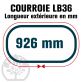 Courroie Mitsuboshi LB36 Renforcée.  16.5mm x 926mm