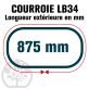 Courroie Mitsuboshi LB34 Renforcée.  16.5mm x 875mm