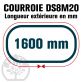 Courroie Double Denture 1600-DS8M20 (200dents) 1600mmx20mm