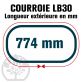 Courroie Mitsuboshi LB30 Renforcée.  16.5mm x 774mm