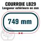 Courroie Mitsuboshi LB29 Renforcée.  16.5mm x 749mm