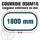 Courroie Double Denture 1800-DS8M16 (225dents) 1800mmx16mm