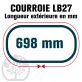 Courroie Mitsuboshi LB27 Renforcée.  16.5mm x 698mm