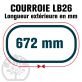 Courroie Mitsuboshi LB26 Renforcée.  16.5mm x 672mm