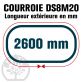 Courroie Double Denture 2600-DS8M20 (325dents) 2600mmx20mm
