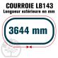 Courroie Mitsuboshi LB143 Renforcée.  16.5mm x 3644mm