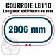Courroie Mitsuboshi LB110 Renforcée.  16.5mm x 2806mm