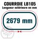 Courroie Mitsuboshi LB105 Renforcée.  16.5mm x 2679mm