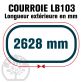 Courroie Mitsuboshi LB103 Renforcée.  16.5mm x 2628mm