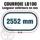 Courroie Mitsuboshi LB100 Renforcée.  16.5mm x 2552mm