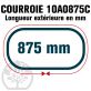 Courroie Trapézoïdale Crantée 10A0875C. 10mm x 875mm