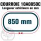 Courroie Trapézoïdale Crantée 10A0850C. 10mm x 850mm