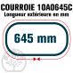Courroie Trapézoïdale Crantée 10A0645C. 10mm x 645mm