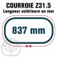 Courroie Trapézoïdale Z31.5 Néopréne. 10mm x 800mm (Li)