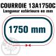 Courroie Trapézoïdale Crantée 13A1750C. 13mm x 1750mm