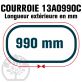 Courroie Trapézoïdale Crantée 13A0990C. 13mm x 990mm