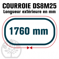 Courroie Double Denture 1760-DS8M25 (220dents) 1760mmx25mm