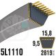 Courroie Trapézoïdale 5L1110 Renforcée Kevlar. 15.8mm x 2819mm