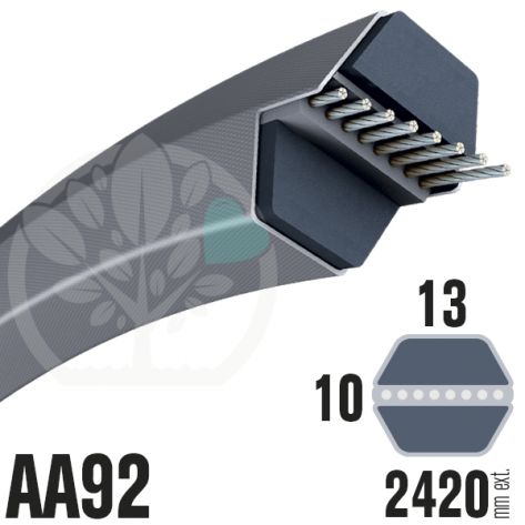 Courroie H&eacute;xagonale AA92 (6 c&ocirc;t&eacute;s) 13mm x 2420mm