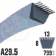 Courroie Trapézoïdale A29,5 Néoprène. 13mm x 799mm