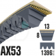 Courroie Trapézoïdale Crantée AX53 Néoprène. 13mm x 1396mm