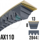 Courroie Trapézoïdale Crantée AX110 Néoprène. 13mm x 2844mm