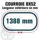 Courroie Trapézoïdale Crantée BX52 Néoprène. 17mm x 1388mm