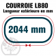 Courroie Mitsuboshi LB80 Renforcée.  16.5mm x 2044mm