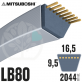 Courroie Mitsuboshi LB80 Renforcée.  16.5mm x 2044mm