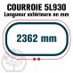 Courroie Trapézoïdale 5L930 Renforcée Kevlar. 15.8mm x 2362mm