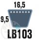 Courroie Mitsuboshi LB103 Renforcée.  16.5mm x 2628mm