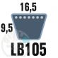 Courroie Mitsuboshi LB105 Renforcée.  16.5mm x 2679mm