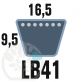 Courroie Mitsuboshi LB41 Renforcée.  16.5mm x 1053mm