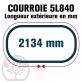 Courroie Trapézoïdale 5L840 Renforcée Kevlar. 15.8mm x 2134mm