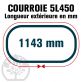 Courroie Trapézoïdale 5L450 Renforcé Kevlar. 15.8mm x 1143mm