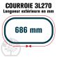 Courroie Trapézoïdale 3L270 Renforcée Kevlar. 9.5mm x 686mm