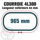 Courroie Trapézoïdale 4L380 Renforcée Kevlar. 12.7mm x 965mm