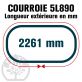 Courroie Trapézoïdale 5L890 Renforcée Kevlar. 15.8mm x 2261mm