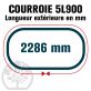 Courroie Trapézoïdale 5L900 Renforcée Kevlar. 15.8mm x 2286mm