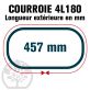 Courroie Trapézoïdale 4L180 Renforcée Kevlar. 12.7mm x 457mm