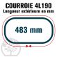 Courroie Trapézoïdale 4L190 Renforcée Kevlar. 12.7mm x 483mm