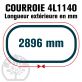Courroie Trapézoïdale 4L1140 Renforcée Kevlar. 12.7mm x 2896mm