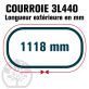 Courroie Trapézoïdale 3L440 Renforcée Kevlar. 9.5mm x 1118mm