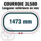 Courroie Trapézoïdale 3L580 Renforcée Kevlar. 9.5mm x 1473mm