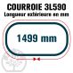 Courroie Trapézoïdale 3L590 Renforcée Kevlar. 9.5mm x 1499mm